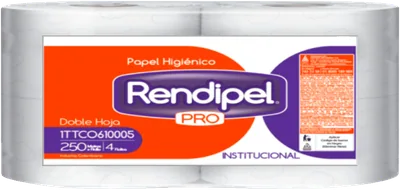 Papel higiénico industrial 250 mt doble hoja Rendipel